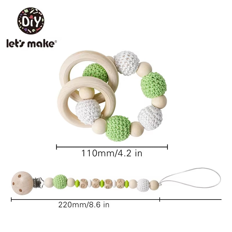 Baby Toys 1Set Crochet Amigurumi Elephant Owl Rattle Bell Custom Newborn Pacifier Clip Montessori Toy Educational Baby Rattle