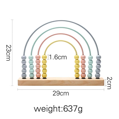 Wooden Montessori Baby Toys Infant Early Education Learning Math Toy Curved Abacus Game Exercise Hands-On Ability Kid Gift