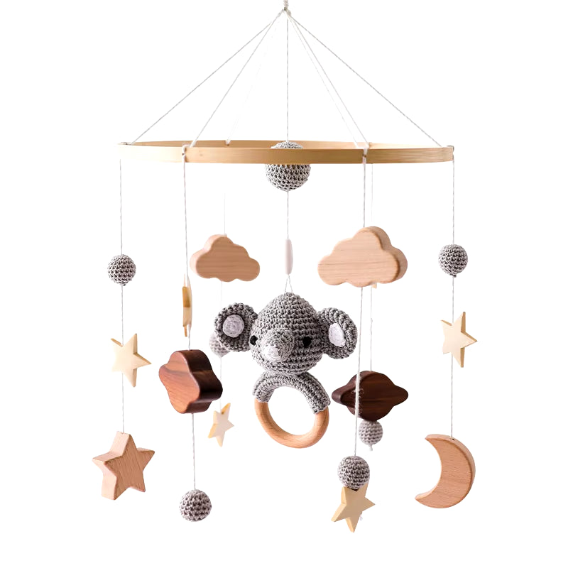 Baby Crib Mobiles Rattles Music Educational Toys Bed Bell Newborn Mobile Bed Bell Bracket Baby Toys Wooden Bed Bell Accessories