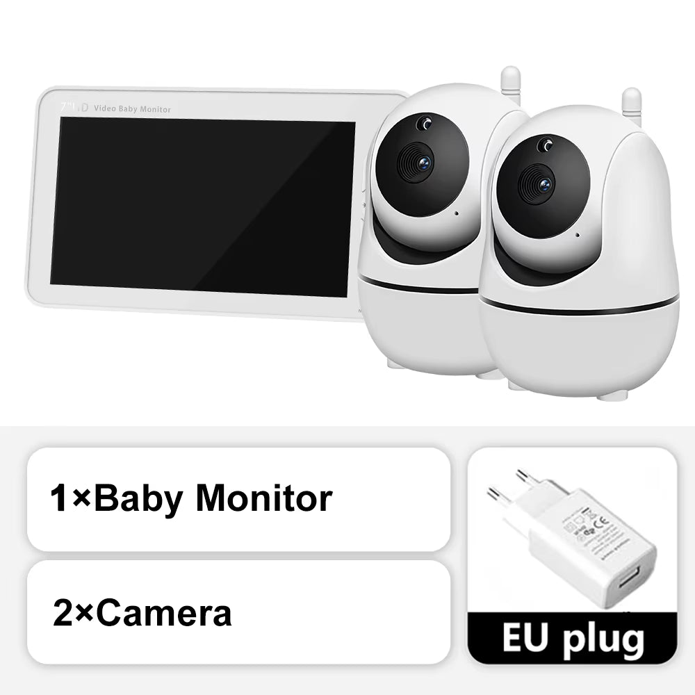 5 Inch Video Baby Monitor with Pan Tilt Camera 2.4G Mother Kids Surveillance PTZ Video Cams Temperture Display Home Security Cam