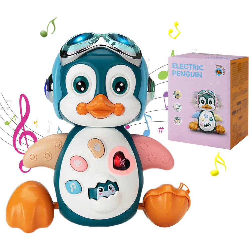 Baby Crawling Toys Musical Penguin Infant Moving Walking Dancing Toys with Light Toddler Interactive Development Kids Party Gift