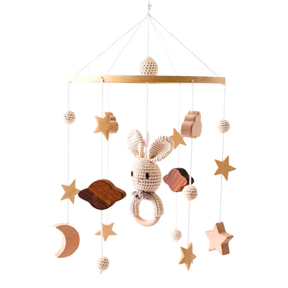 Baby Crib Mobiles Rattles Music Educational Toys Bed Bell Newborn Mobile Bed Bell Bracket Baby Toys Wooden Bed Bell Accessories