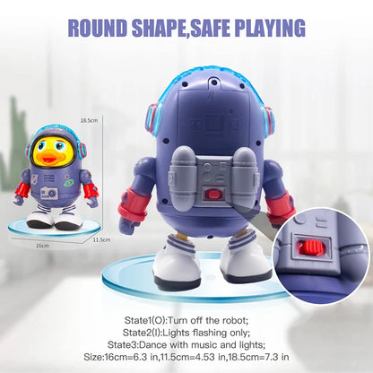 Baby Duck Toy Musical Interactive Toy Electric with Lights and Sounds Dancing Robot Space Elements for Infants Babies Kids Gifts