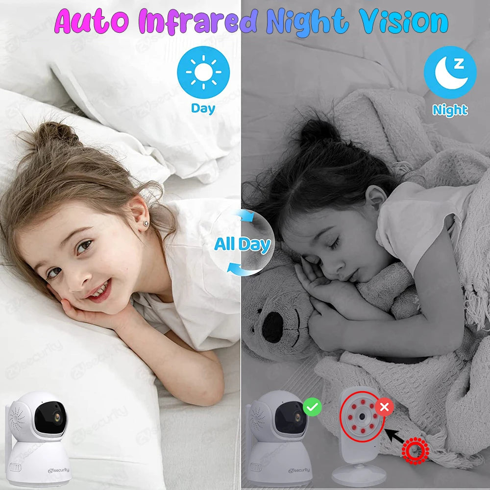 5"HD Baby Monitor with Camera 5000Mah Battery IPS Screen Babyphone Nanny PTZ Camera Babysitter 2-Way Audio VOX Lullaby SD Card