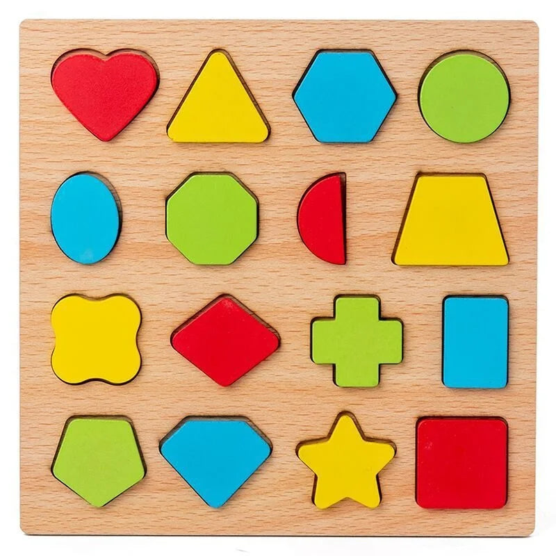 20CM Baby Toys Wooden Puzzle Alphabet Number Shape Matching 3D Puzzle Board Game Wooden Montessori Toys for Children Gifts