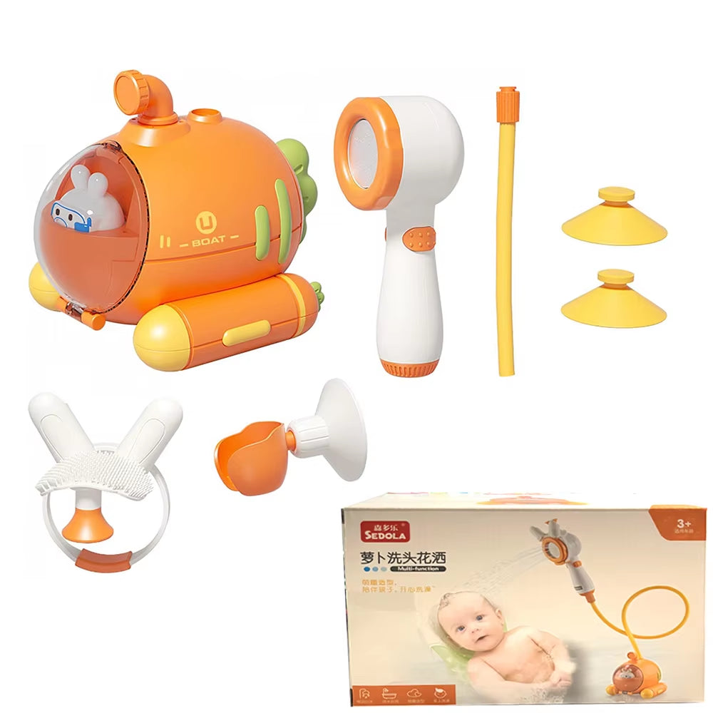 Baby Bath Toys for Kids Electric Submarine Shower Sucker Baby Toys Spray Water Toys Bathtub Toys Sprinkler Baby Shower