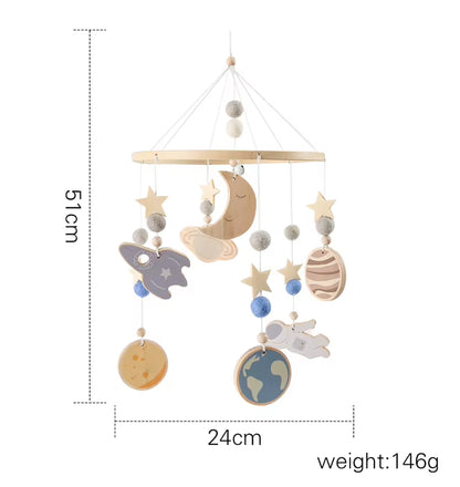 Baby Crib Mobiles Rattles Music Educational Toys Bed Bell Newborn Mobile Bed Bell Bracket Baby Toys Wooden Bed Bell Accessories