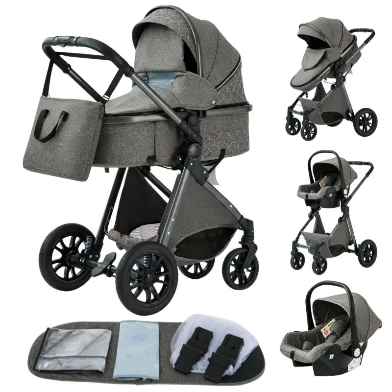 Baby Stroller 3 In1,Four Wheel Stroller,2 in 1 Baby Car,Lightweight Strollers,Mutifunction Strollers,Baby Carriage,Poussette