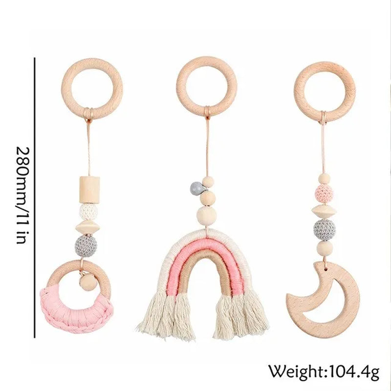 1 Set of Wooden Baby Gym Newborn Activity Fitness Stand Baby Pendant Crib Decoration Baby Accessories Rattle Toy Gifts for Baby