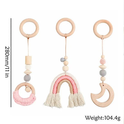 1 Set of Wooden Baby Gym Newborn Activity Fitness Stand Baby Pendant Crib Decoration Baby Accessories Rattle Toy Gifts for Baby