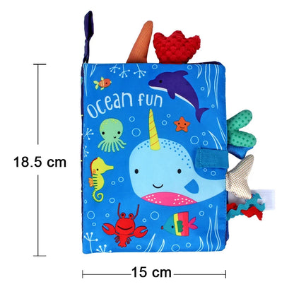 New Baby Toys Cartoon Animals Tail Baby Cloth Book Educational Ringed Paper Cloth Book Toys Enlightenment Baby Toys 0 12 Months