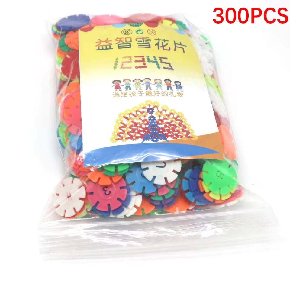 500Pcs/Pack Building Blocks Children'S Plastic ABS Snowflake Shape Kids Educational Toy Assemblage Colorful Model Building Kit