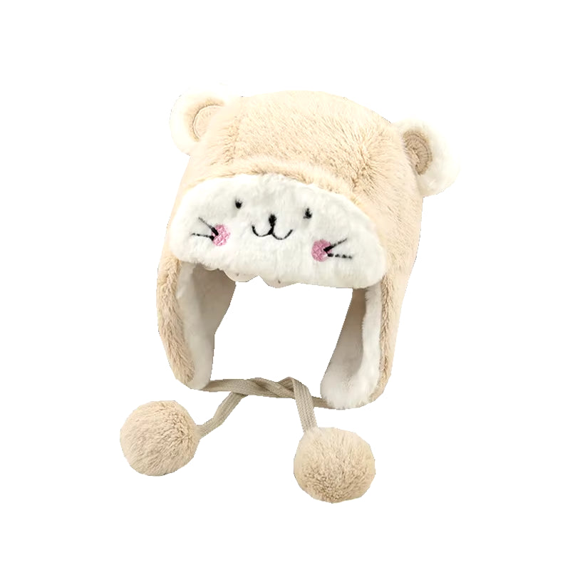 Cute Kids Winter Hat Knitted Infant Bonnet Baby Beanie Bear Lamb Wool Kids Baseball Cap for Girls Boys Child Accessories 6-36M