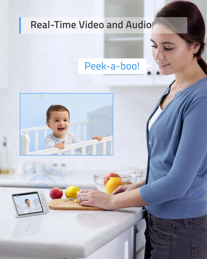 Video Baby Monitor Security Video Camera Bebe Audio 720P HD Resolution 110° Security Protection Lullaby Player Night Vision