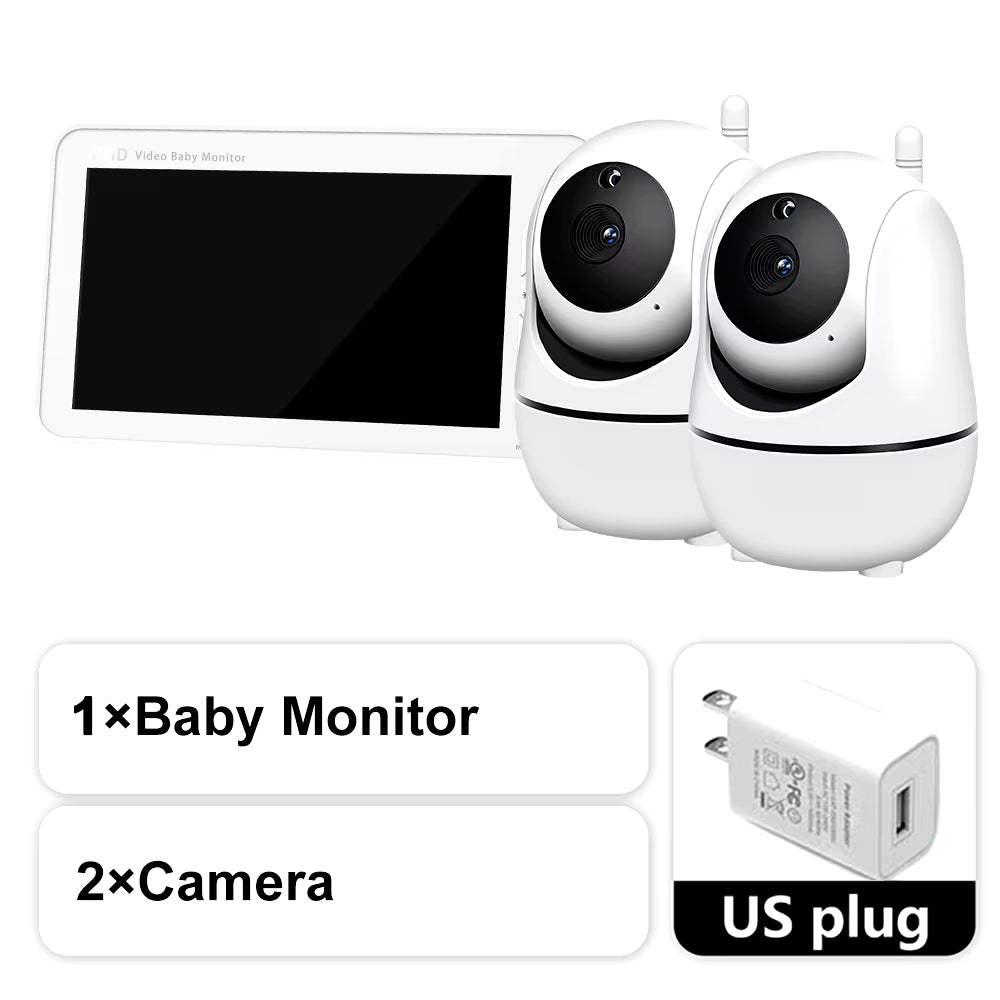 5 Inch Video Baby Monitor with Pan Tilt Camera 2.4G Mother Kids Surveillance PTZ Video Cams Temperture Display Home Security Cam