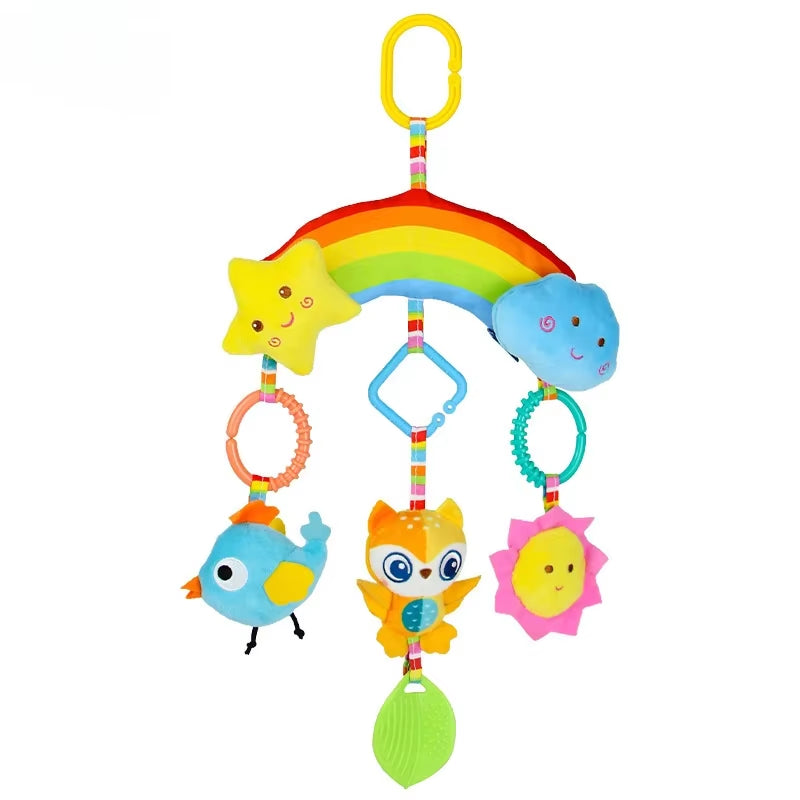 Baby Toys for 0 3 6 12 Months Rainbow Activity Plush Animal Stroller Hanging Toy for Baby Car Seat Crib Travel Sensory Baby Toys