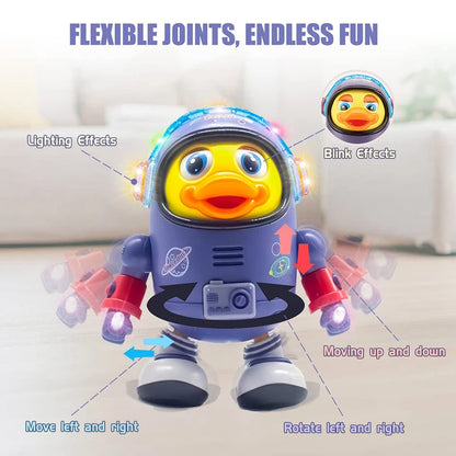 Baby Duck Toy Musical Interactive Toy Electric with Lights and Sounds Dancing Robot Space Elements for Infants Babies Kids Gifts