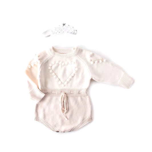 0-24M Winter Kids Baby Girls Boys Bodysuits Knitting Long Sleeve Wool Princess Triangle Jumpsuit Toddler Kid'S Clothing