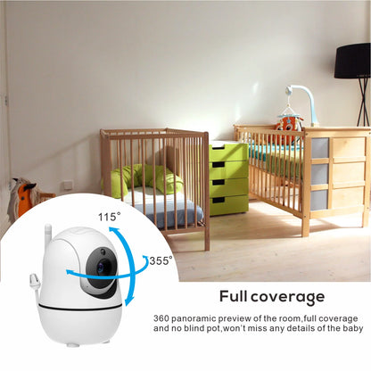 5 Inch Video Baby Monitor with Two Camera and Audio, Night Vision, 4X Zoom, 1000Ft Range 2-Way Audio Temperature Sensor Lullaby