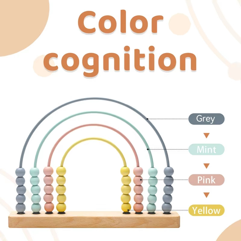 Wooden Montessori Baby Toys Infant Early Education Learning Math Toy Curved Abacus Game Exercise Hands-On Ability Kid Gift