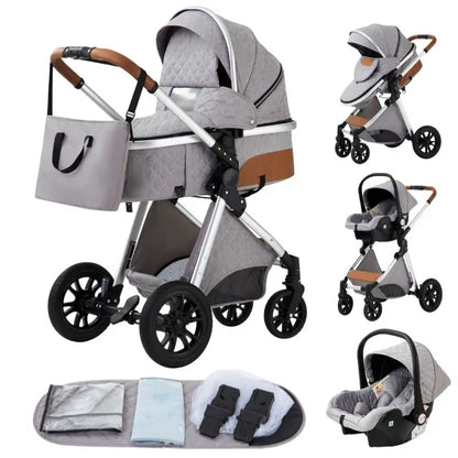 Baby Stroller 3 In1,Four Wheel Stroller,2 in 1 Baby Car,Lightweight Strollers,Mutifunction Strollers,Baby Carriage,Poussette