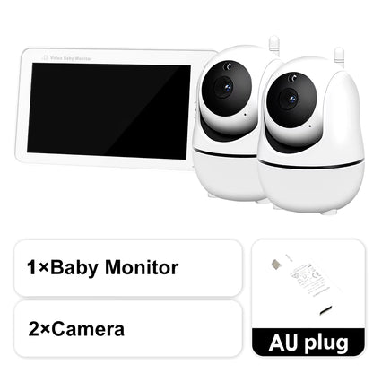 5 Inch Video Baby Monitor with Pan Tilt Camera 2.4G Mother Kids Surveillance PTZ Video Cams Temperture Display Home Security Cam