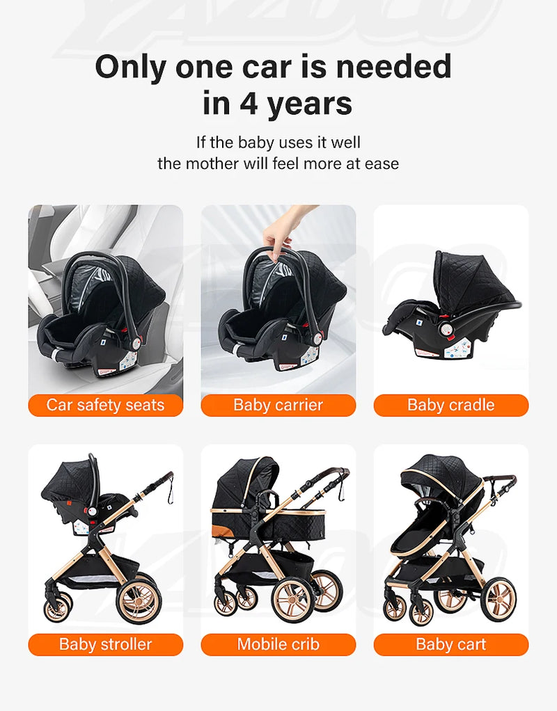 Baby Stroller 3 In1,Four Wheel Stroller,2 in 1 Baby Car,Lightweight Strollers,Mutifunction Strollers,Baby Carriage,Poussette