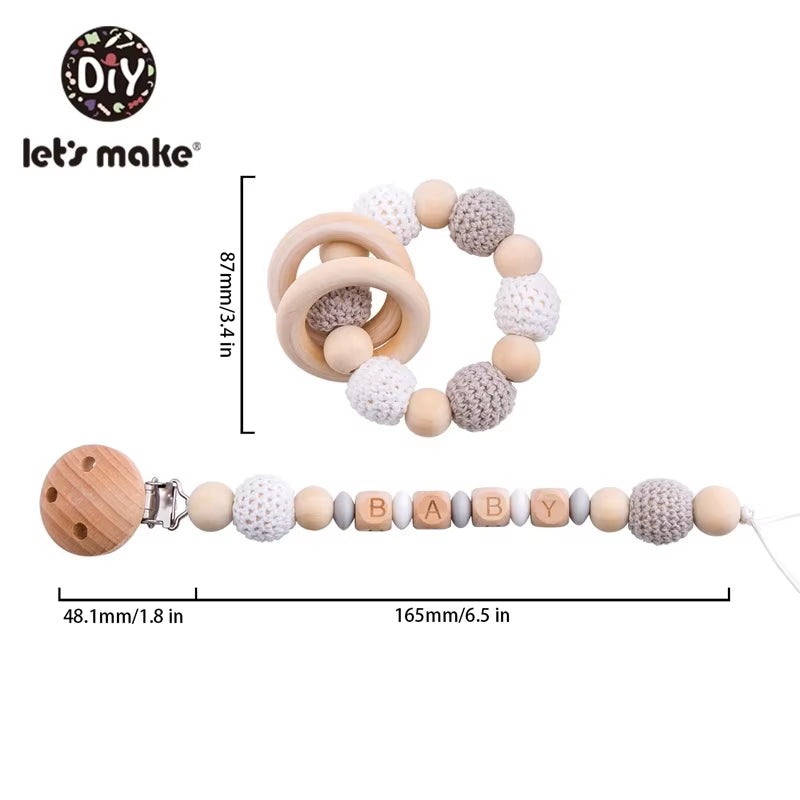 Baby Toys 1Set Crochet Amigurumi Elephant Owl Rattle Bell Custom Newborn Pacifier Clip Montessori Toy Educational Baby Rattle