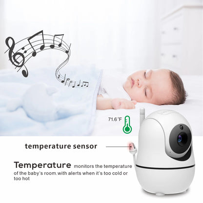 5 Inch Video Baby Monitor with Two Camera and Audio, Night Vision, 4X Zoom, 1000Ft Range 2-Way Audio Temperature Sensor Lullaby