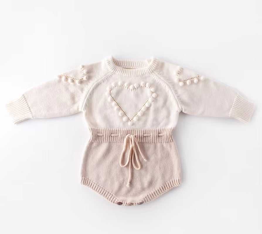 0-24M Winter Kids Baby Girls Boys Bodysuits Knitting Long Sleeve Wool Princess Triangle Jumpsuit Toddler Kid'S Clothing