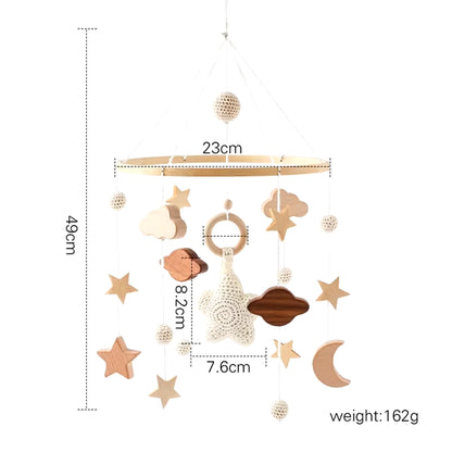 Baby Crib Mobiles Rattles Music Educational Toys Bed Bell Newborn Mobile Bed Bell Bracket Baby Toys Wooden Bed Bell Accessories