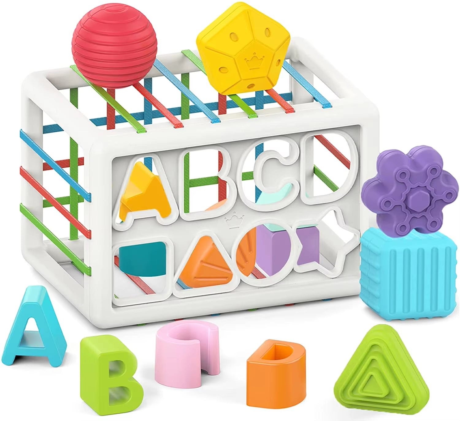 Baby Shape Sorter Toy Montessori Sensory Cube Sorting Toys Motor Skills Training Block Games Kids Educational Toys for Children