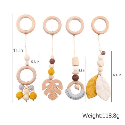 1 Set of Wooden Baby Gym Newborn Activity Fitness Stand Baby Pendant Crib Decoration Baby Accessories Rattle Toy Gifts for Baby