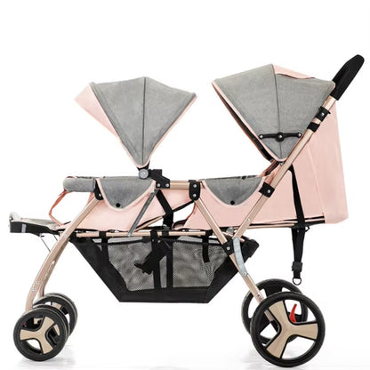 Luxury Twin Strollers Sit and Lie down Function Hot Mom Stroller for Babies