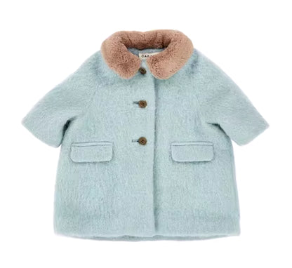 Cbc New Winter Kids Wool Jacket for Girls Cute Warm Thick Velvet Coat Baby Child Fashion Outwear Clothes