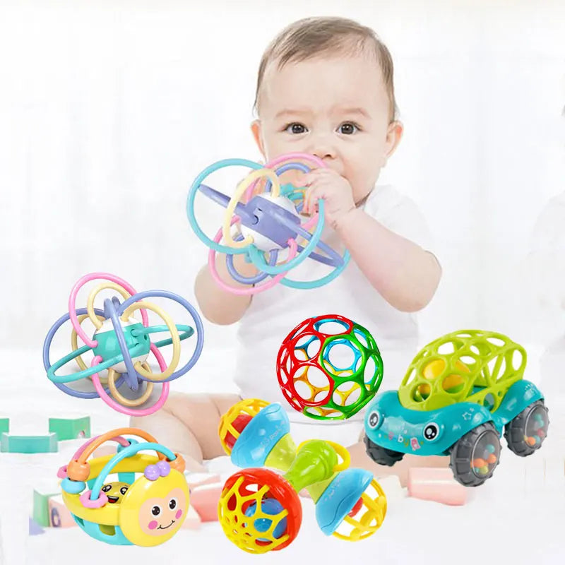 Baby Development Toys 0 6 12 Months Sensory Baby Teether Rattle Educational Baby Toys Soft Teething Toys Games for Babies 1 Year