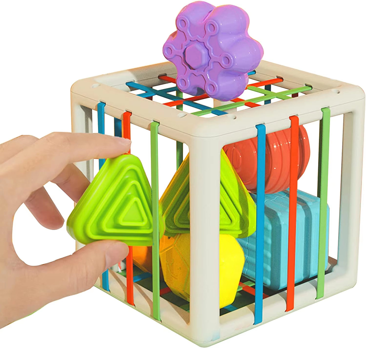 Baby Shape Sorter Toy Montessori Sensory Cube Sorting Toys Motor Skills Training Block Games Kids Educational Toys for Children