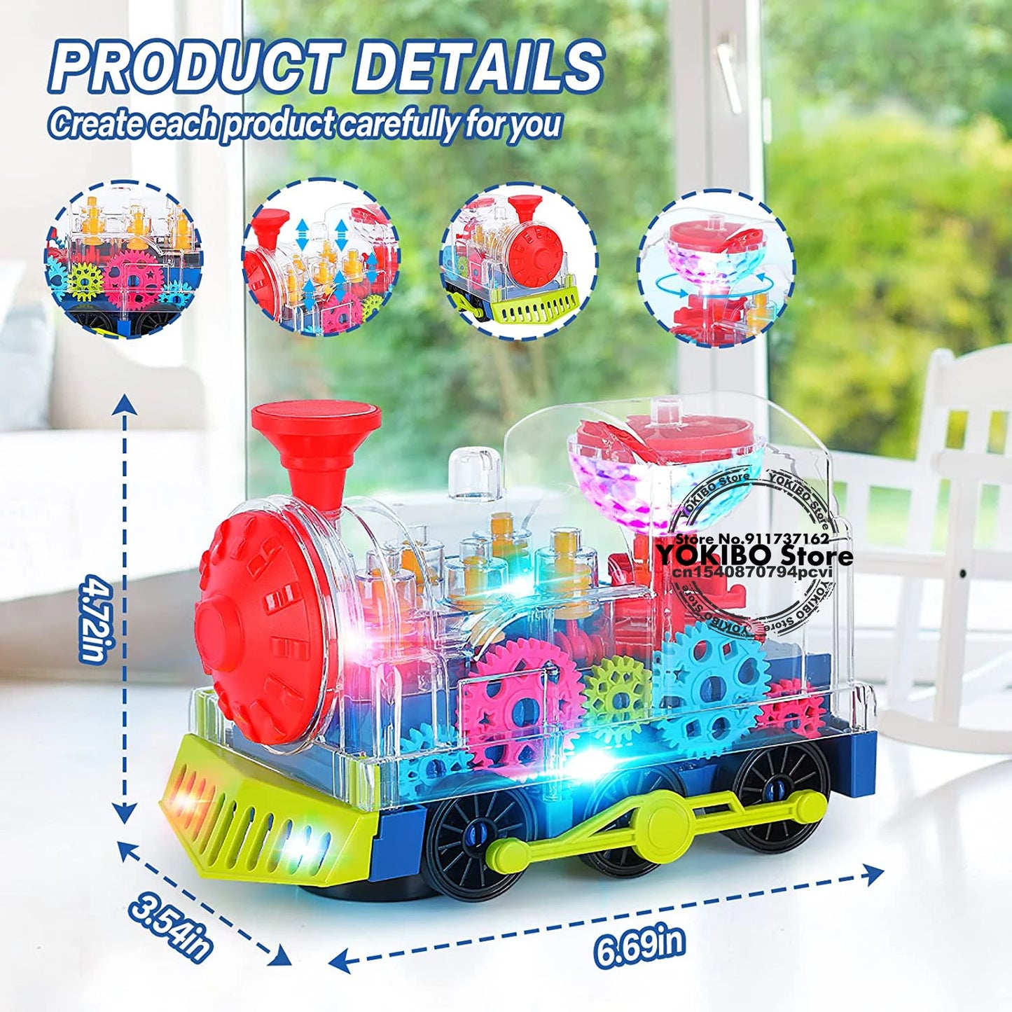 Electric Train Toy for Kids Toddlers Crawling Train with Light Sound Music Early Educational Toys Train Toys for Kids Baby Toys