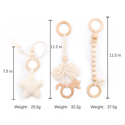 1Set Baby Fitness Frames Baby Gym Mobile Suspension Baby Room Decoration Newborn Baby Activity Accessories Wooden Rattles Toys