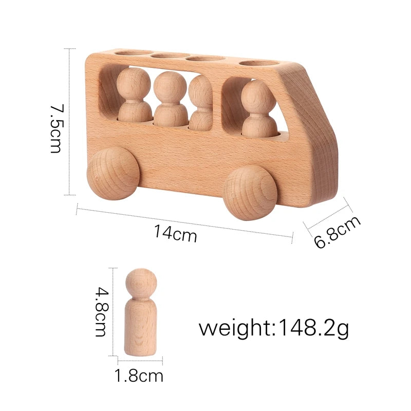 Wooden Train Birthday Toy Montessori Toys Baby Educational Toys Wooden Trolley Baby Learning Toys Number of Wood Baby'S Toys