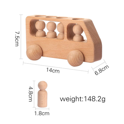 Wooden Train Birthday Toy Montessori Toys Baby Educational Toys Wooden Trolley Baby Learning Toys Number of Wood Baby'S Toys