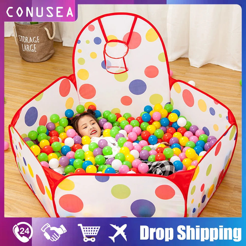 1.5M/1.2M/0.9M Playpen for Children Infant Baby Ball Pool with Basket Playground Tent Ocean Ball Pit Portable Indoor Toys Girls