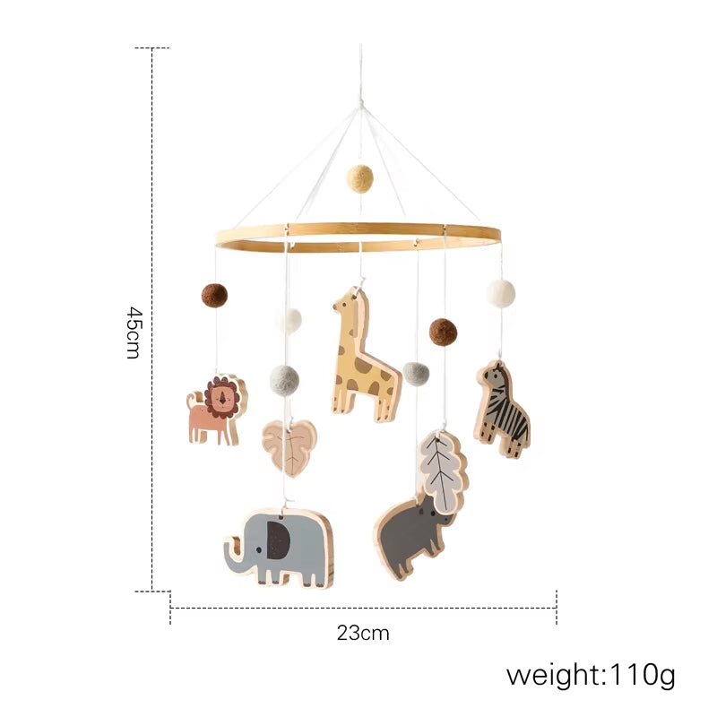 Baby Crib Mobiles Rattles Music Educational Toys Bed Bell Newborn Mobile Bed Bell Bracket Baby Toys Wooden Bed Bell Accessories