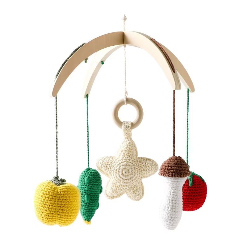 Baby Crib Mobiles Rattles Music Educational Toys Bed Bell Newborn Mobile Bed Bell Bracket Baby Toys Wooden Bed Bell Accessories