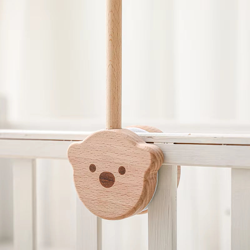 Baby Crib Mobiles Rattles Music Educational Toys Bed Bell Newborn Mobile Bed Bell Bracket Baby Toys Wooden Bed Bell Accessories