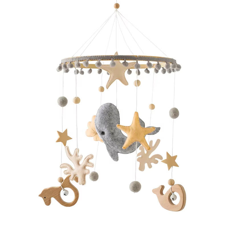 Baby Crib Mobiles Rattles Music Educational Toys Bed Bell Newborn Mobile Bed Bell Bracket Baby Toys Wooden Bed Bell Accessories