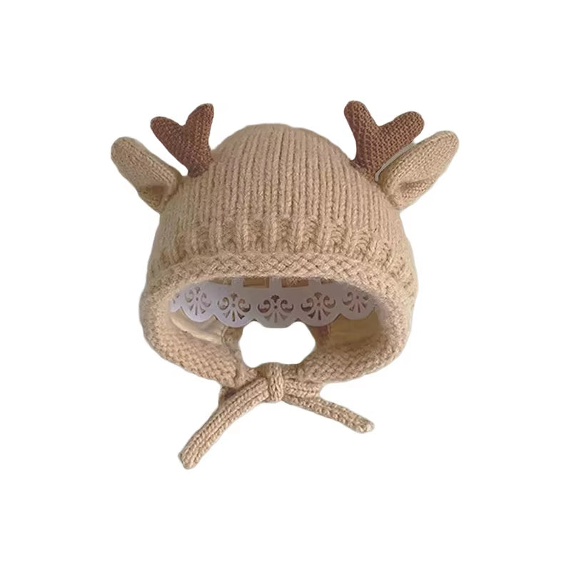 Cute Kids Winter Hat Knitted Infant Bonnet Baby Beanie Bear Lamb Wool Kids Baseball Cap for Girls Boys Child Accessories 6-36M