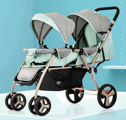 Luxury Twin Strollers Sit and Lie down Function Hot Mom Stroller for Babies