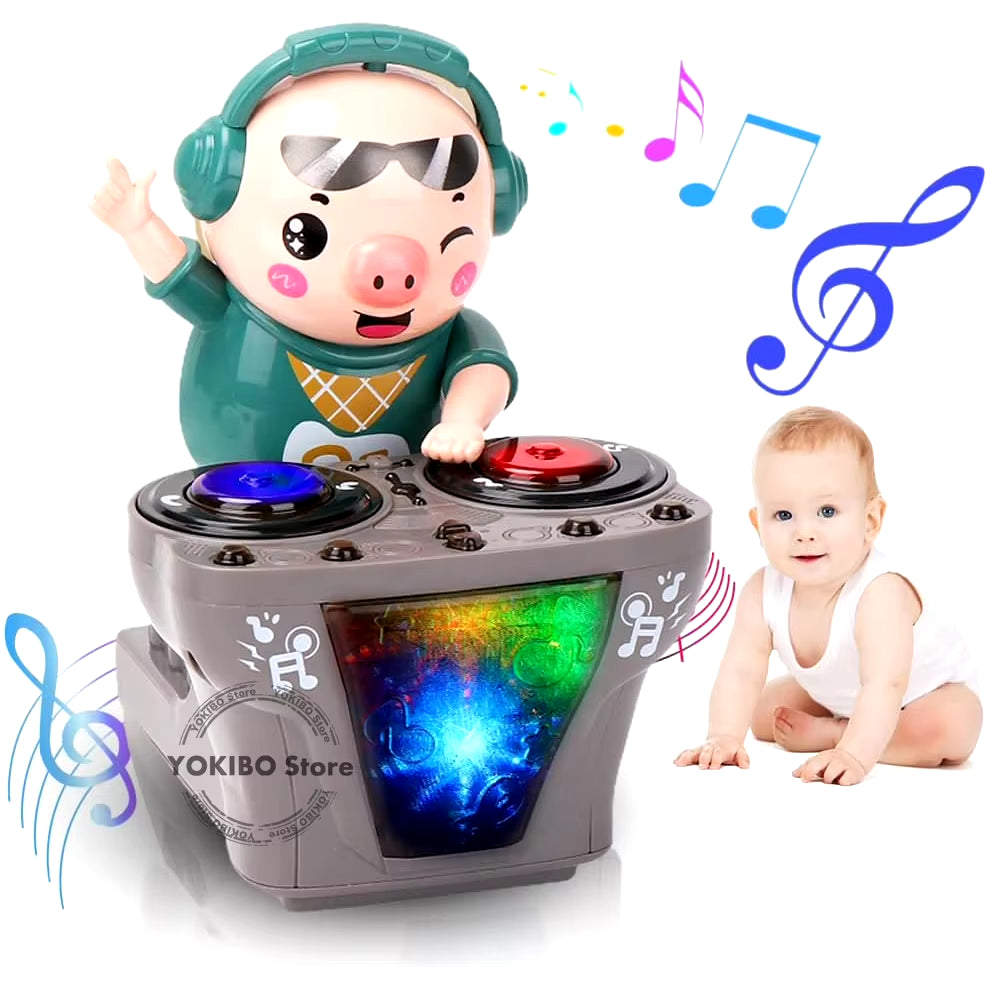 Baby Toy Musical Toys DJ Pig Baby Pet Pig Toy with Music LED Lights Dancing Toys Baby Toys 6 to 12 Months 18 Month Toys