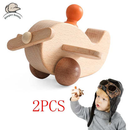 Wooden Train Birthday Toy Montessori Toys Baby Educational Toys Wooden Trolley Baby Learning Toys Number of Wood Baby'S Toys